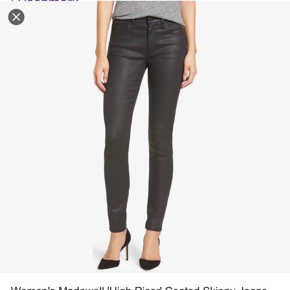 Madewell coated black jeans